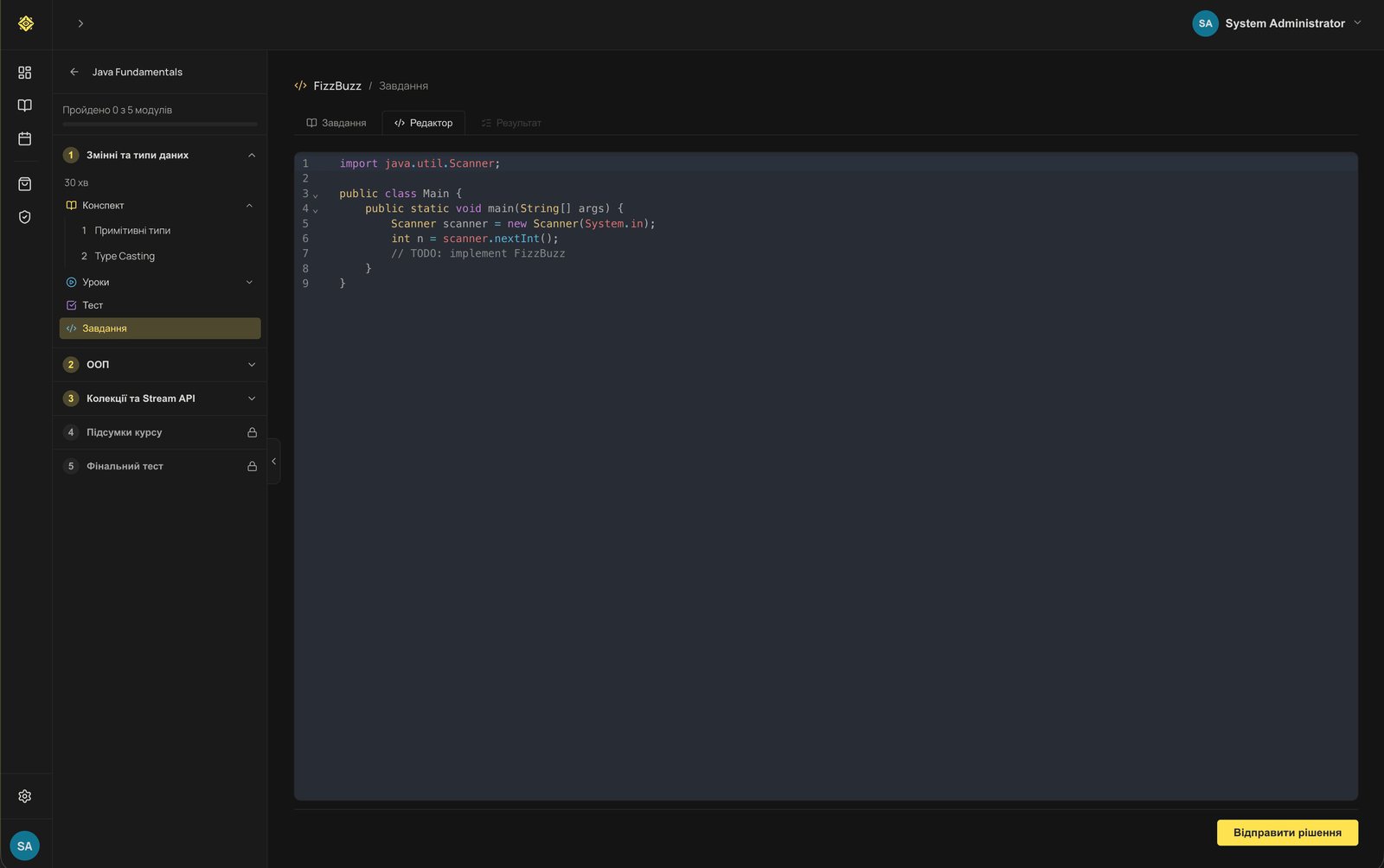 Renecode coding task in the built-in editor